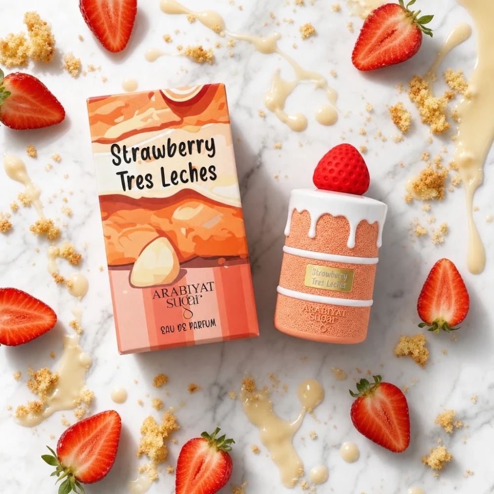 ادوپرفیوم استرابری ترس لچز عربیات شوگر Strawberry Tres Leches Arabiyat Sugar
